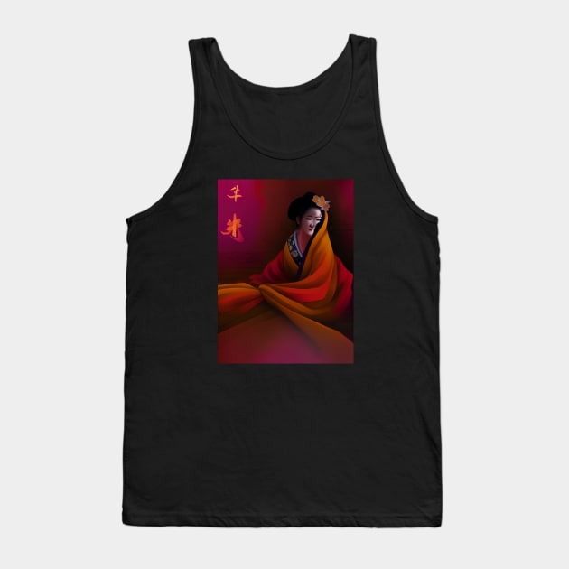 Geisha in red. Tank Top by CreaKat